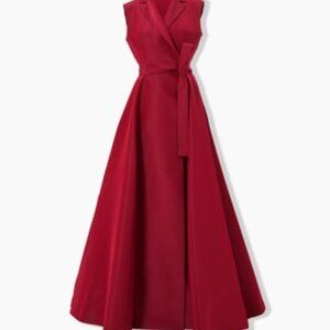Sleeveless Belted Trench Gown Quantity:1 Color:CURRANT Size:16
